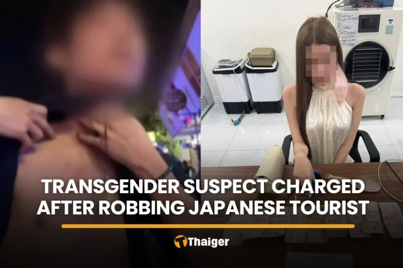 Pattaya transgender suspect charged after robbing Japanese man