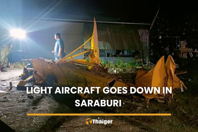Pilot hurt as light aircraft goes down near Saraburi shop