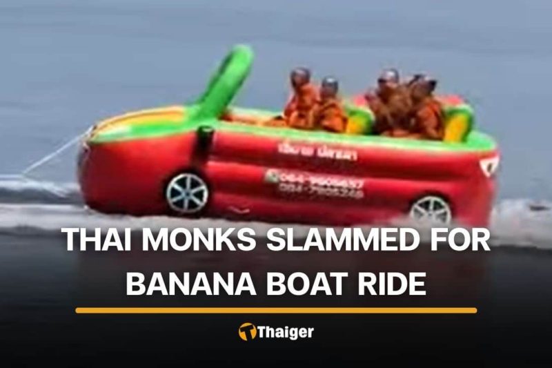 5 Thai monks caught on viral video riding banana boat