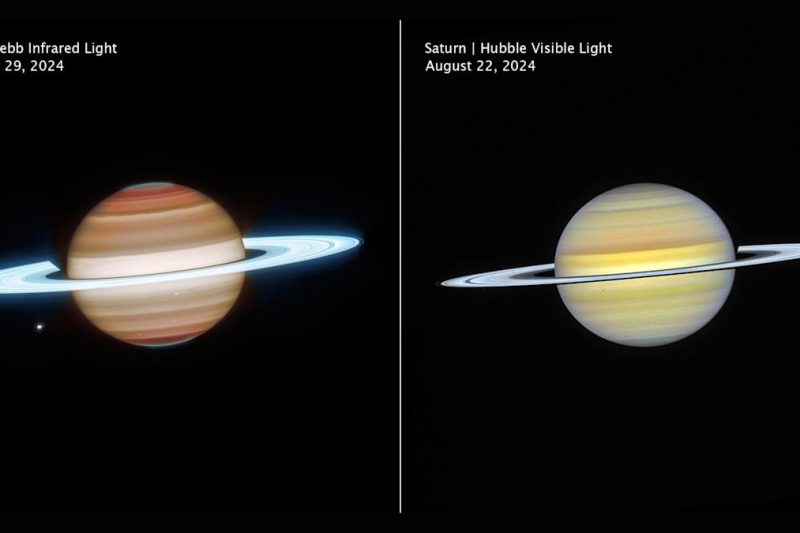 Webb and Hubble telescopes combine forces for a new view of Saturn